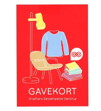 Gavekort 100kr  til Kræftens Bekæmpelses Genbrugsbutikker